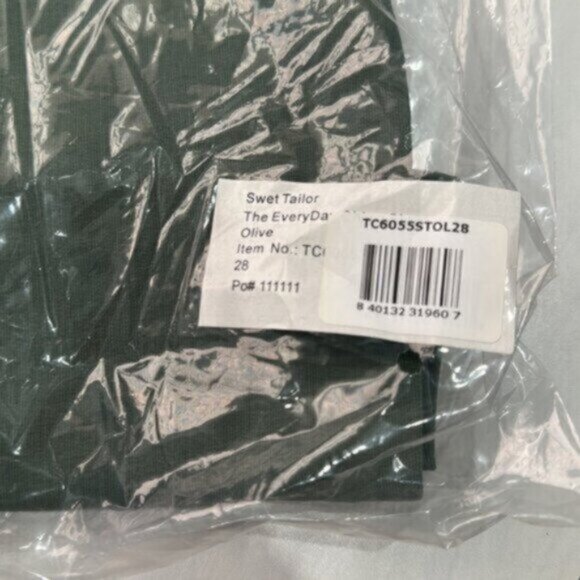 NWT Swet Tailor Men's Olive Green Everyday Chino Short Size 28 - Picture 7 of 7